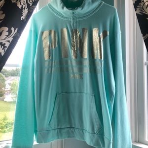 “Pink” blue and gold crew neck